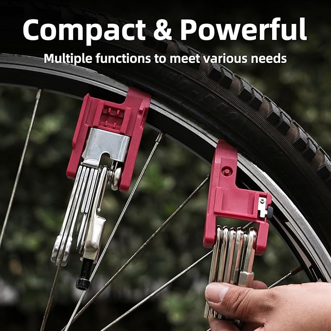 21 Bike Repair Multitool Kit with Carry Case, Portable Cycling Tool Kits (21 in 1), Bicycle Tools Kit Set with Allen Wrench, Chain Tool, Bicycle Spoke Wrench-StrideForce Fitness