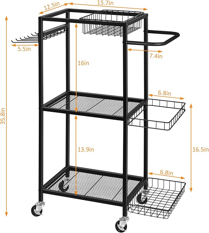 Weight Rack Stand Small Gym Rack Yoga Rack Workout Equipment Storage Cart for Weights, Dumbbells, Yoga Mats, Kettlebells, Foam Rollers, and Resistance Bands-StrideForce Fitness