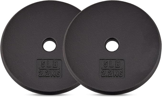 Yes4All Standard 1" Cast Iron Weight Plate - Ideal for Strength Training - Multiple Weight: 5LB to 25LB (Single & Set of 4)-StrideForce Fitness