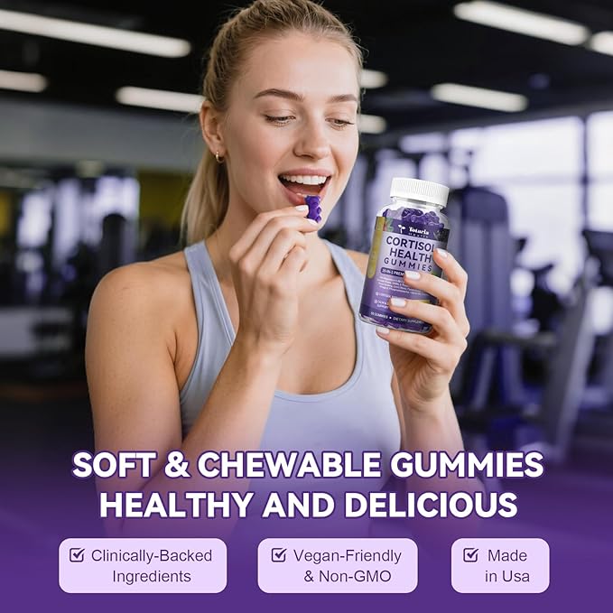 Cortisol Supplements for Women & Men 20-in-1 Cortisol Gummies with Ashwagandha Rhodiola Rosea Magnesium Phosphatidylserine Calm Focus Mood Support Healthy Cortisol Levels 30 Day Supply-StrideForce Fitness
