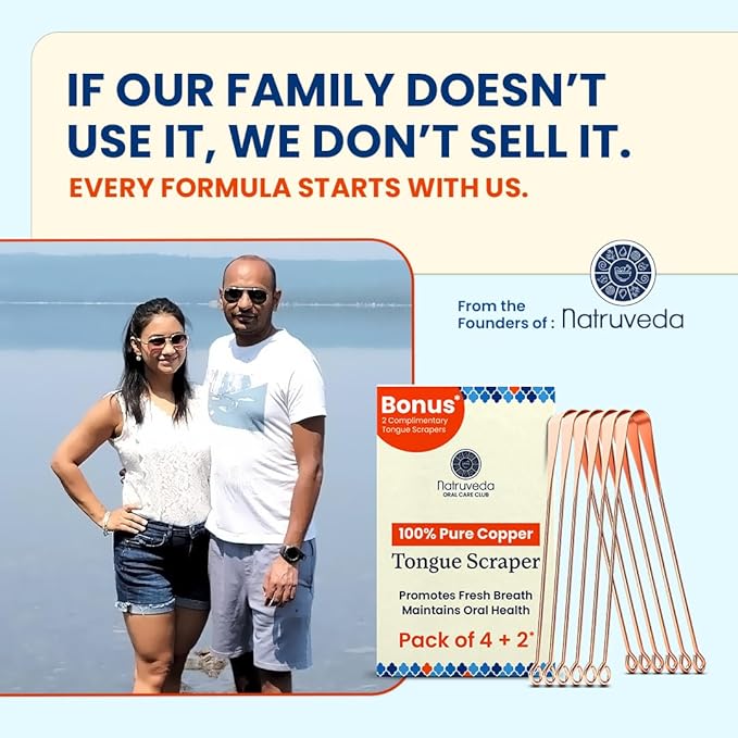 100% Pure Copper Tongue Scraper – Limpiador de Lengua Raspador for Adults & Kids | Metal Tongue Cleaner for Fresh Breath | Reusable Ayurvedic Tongue Scraper | Tongue Cleaning Tool (6 Pack, USA Seller)