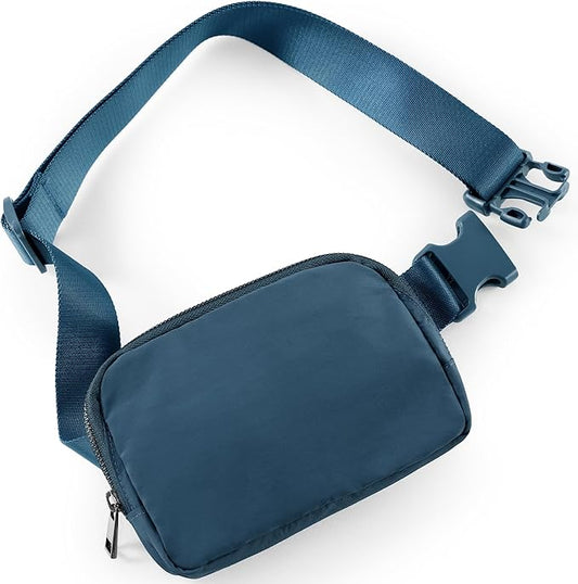 ODODOS Unisex Mini Belt Bag with Adjustable Strap Small Fanny Pack for Workout Running Traveling Hiking, Navy Blue-StrideForce Fitness
