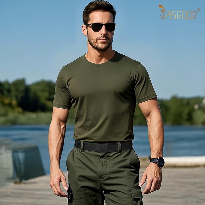 JASGOOD Nylon Canvas Breathable Military Tactical Men Waist Belt With Plastic Buckle-StrideForce Fitness
