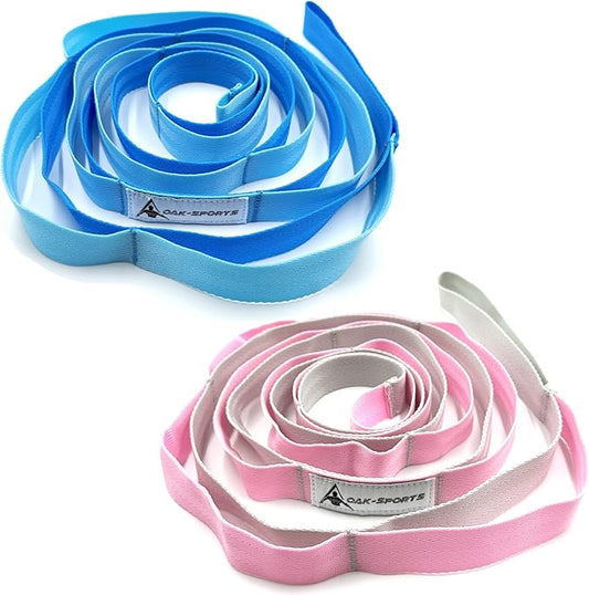 Stretching Strap Yoga Strap with Loops, Stretch Straps for Physical Therapy, Non-Elastic Exercise Strap for Pilates, Dance and Gymnastics with Workout Guide-StrideForce Fitness