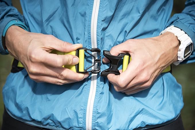 Nathan Peak Running Hydration Waist Pack Belt w/ Speed Draw Flask Water Bottle, 18oz/535 ml Push/Pull Race Cap, Expandable Zippered Stretch Pocket-StrideForce Fitness