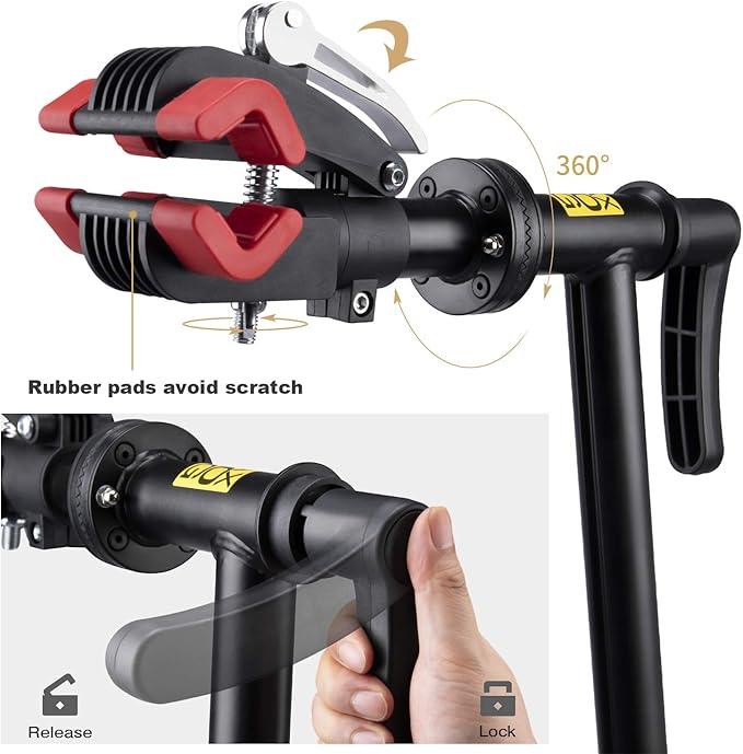 CXWXC Bicycle Repair Stand for Bike Maintenance, Up to 30 kg, Height Adjustable, Foldable and 360° Rotatable Bike Maintenance worktand for MTB, Road Bike-StrideForce Fitness