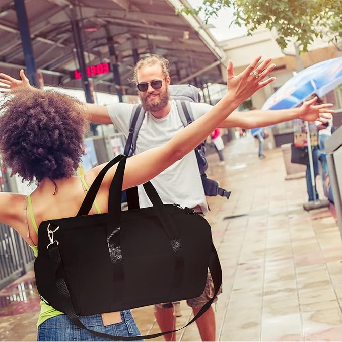 MABROUC Duffle Bag For Women, Sports Duffel Bag for Gym with Wet Pocket & Shoe Compartment, Overnight Weekender Travel Bag-StrideForce Fitness