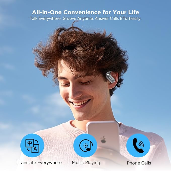 BUGANI Open Ear Headphones Wireless Earbuds,5.4 Bluetooth Headphones, IPX5 Waterproof Ear Buds for Running Workout Cycling Gift (Black)-StrideForce Fitness