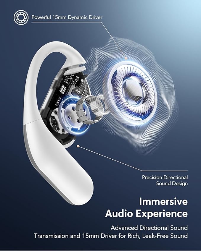 AI Language Translation Earbuds, Bluetooth 5.4 Headphones Translator for 144 Languages & Accents, OWS LCD Touch Screen Real-Time Earphones Fit iOS and Android Ideal for Travel Business Learning,Silver-StrideForce Fitness