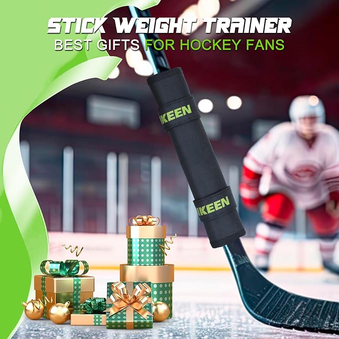 Hikeen Professional Hockey Stick Weight,Adjustable 4-16 Ounces Weights Training Aid,Anti-Slip Durable Hockey Stick Weight for Stick Speed, Timing and Puck Control-StrideForce Fitness