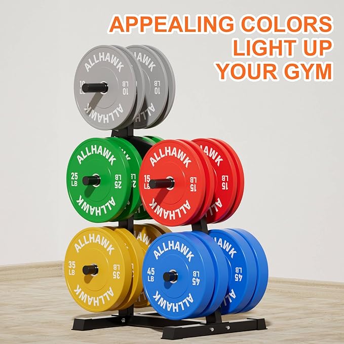 Colorful Olympic Bumper Plates, 2-inch Stainless Steel Insert, Virgin Rubber Weight Plate Set for Barbell Weight Lifting and Strength Training Home Gym-StrideForce Fitness