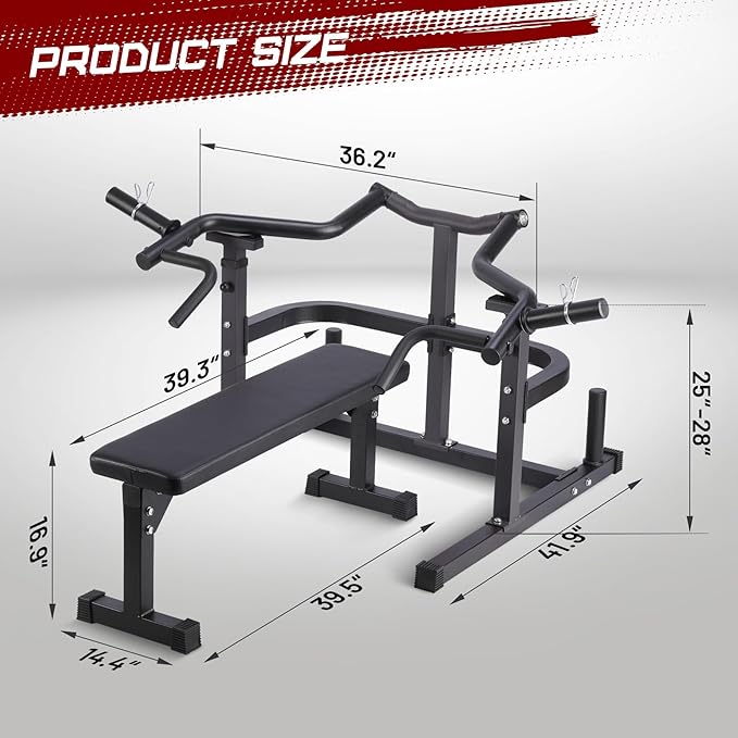 Chest Press Machine, Weight Bench Press Machine, Adjustable Flat Incline Bench with Independent Converging Arms, Multifunctional Bench Press Rack for Home Gym Equipment-StrideForce Fitness