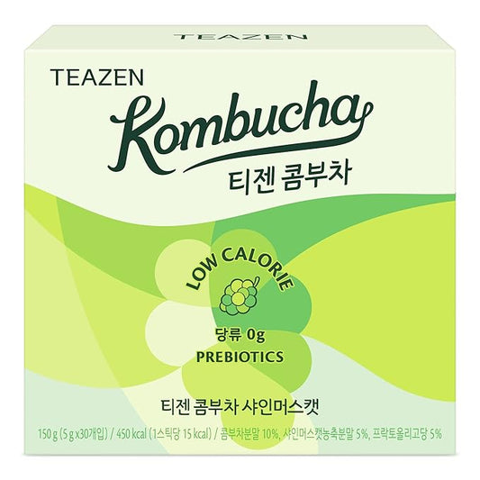 TEAZEN Shine Muscat Kombucha Tea, Electrolyte & Hydration Drink Mix, Sugar Free, Live Probiotics & Prebiotics, 30 Sticks, 5.29oz-StrideForce Fitness