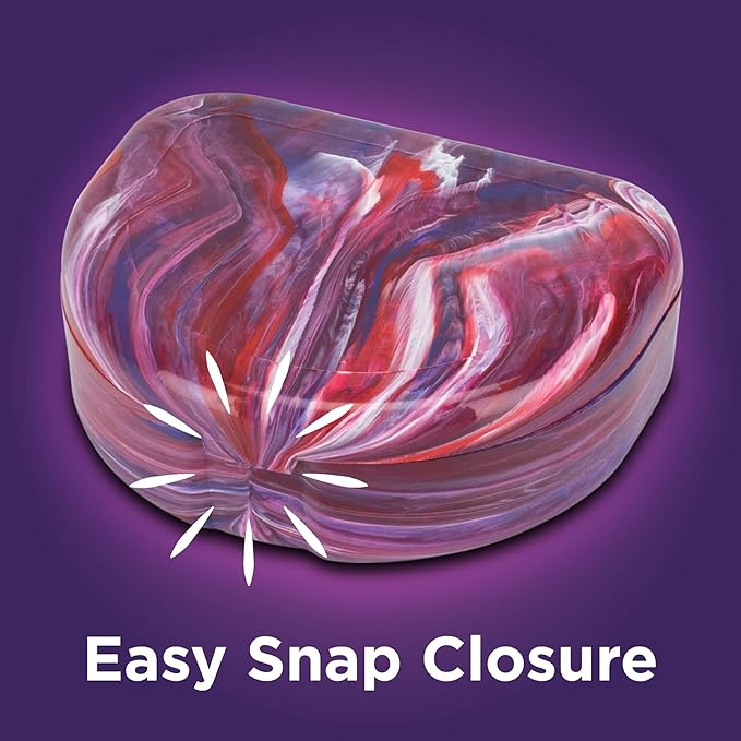 Practicon Marble Retainer Cases, Orthodontic Aligner Case, Mouth Guard Holder (3 Pack) (Wild Berry)