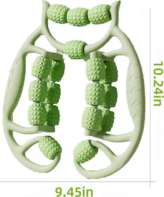 Deep Tissue Massage Roller for Legs Leg Massager Roller Thigh Massager PP 18-Wheel 9.45x10.24x4.33in Pink/Green for Home Fitness Muscle Recovery Men Women (12Wheels,Pink)