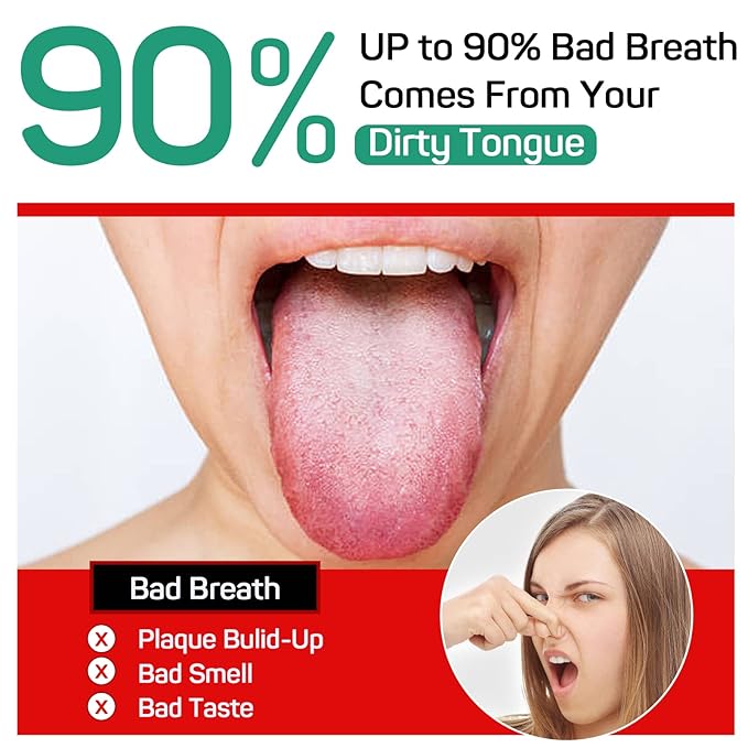 RONAVO Tongue Scraper for Kids, Children, Adult, Stainless Steel Tongue Cleaner Reduce Bad Breath, with Handy Case, 2 Colors