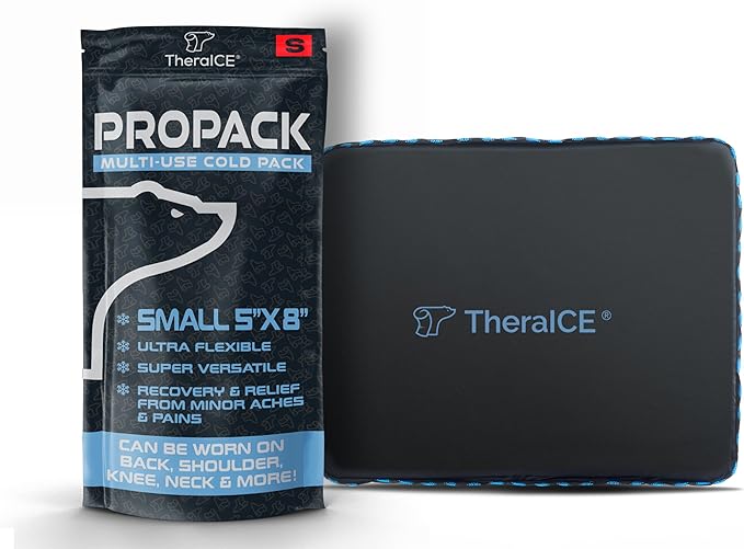 TheraICE PROpack Ice Pack for Injuries, Reusable Soft Multipurpose Cold Gel Ice Pack for Muscular Back Pain, Shoulder, Hip, Knee - Flexible Cold Compress Wrap for Minor Aches & Pains - 5 x 8-StrideForce Fitness