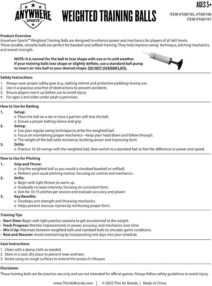 Weighted 16 oz Training Baseballs - Hitting & Pitching for All Skill Levels - Improve Power and Mechanics with Weighted Baseball Training Balls, 2.85” Diameter-StrideForce Fitness