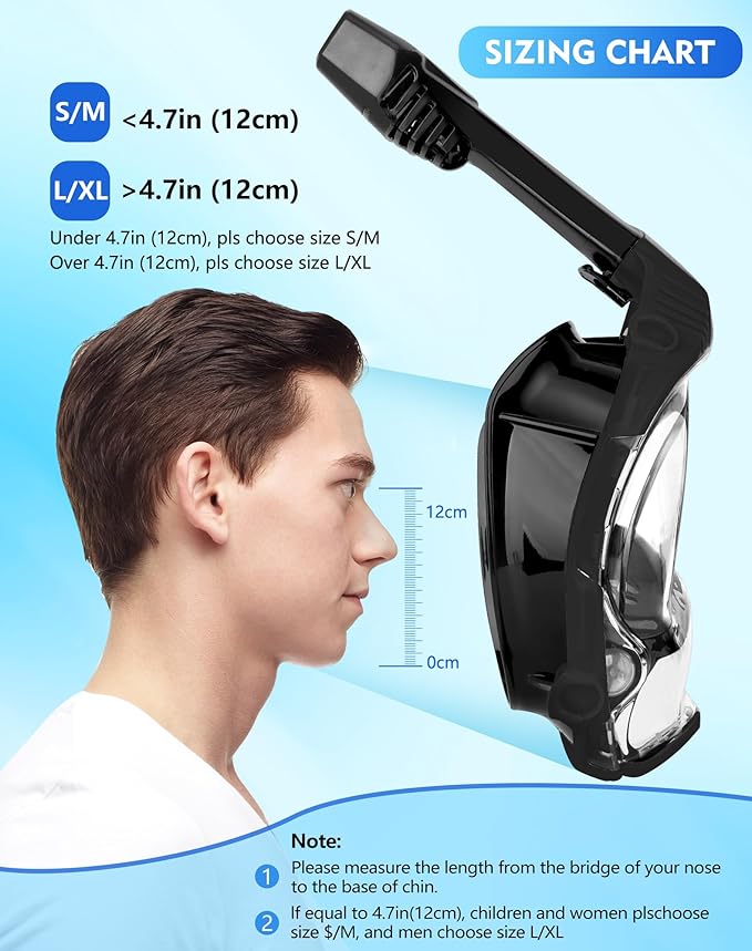 VGKE Full Face Snorkel Mask for Adults, 180 Degree HD Panoramic View Snorkeling Gear with Waterproof Phone Pouch, Anti-Leak & Anti-Fog, Breathe Freely Suitable for Men/Women-StrideForce Fitness