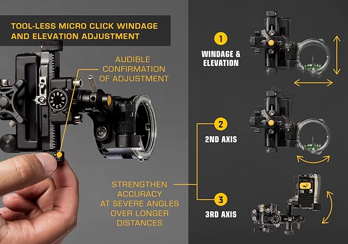 Trophy Ridge React One Pro Bow Sight - Accuracy up to 100 Yards, Tool Less Windage and Elevation Adjustability, 2nd/3rd Axis Leveling, Adjustable Click Light-StrideForce Fitness