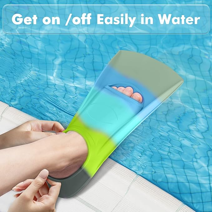 Gintenco Swim Fins, Kids Swim Training Fins for Lap Swimming, Travel Size Flippers with Mesh Bag, Silicone Swimming Fins for Kids Teens Adults Women Men-StrideForce Fitness