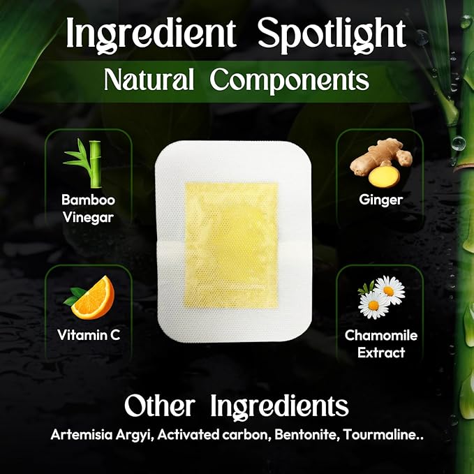 Foot Patches Pads for Deep Cleansing: Feet Patches Bamboo Wood Vinegar Ginger Foot Pads for Promoting Sleeping 20 Packs-StrideForce Fitness
