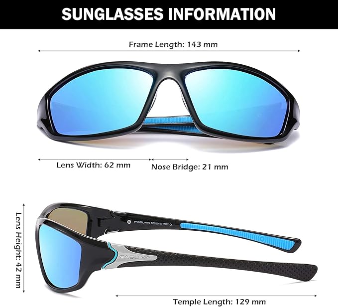 FAGUMA Sports Polarized Sunglasses For Men Cycling Driving Fishing UV400 Protection-StrideForce Fitness