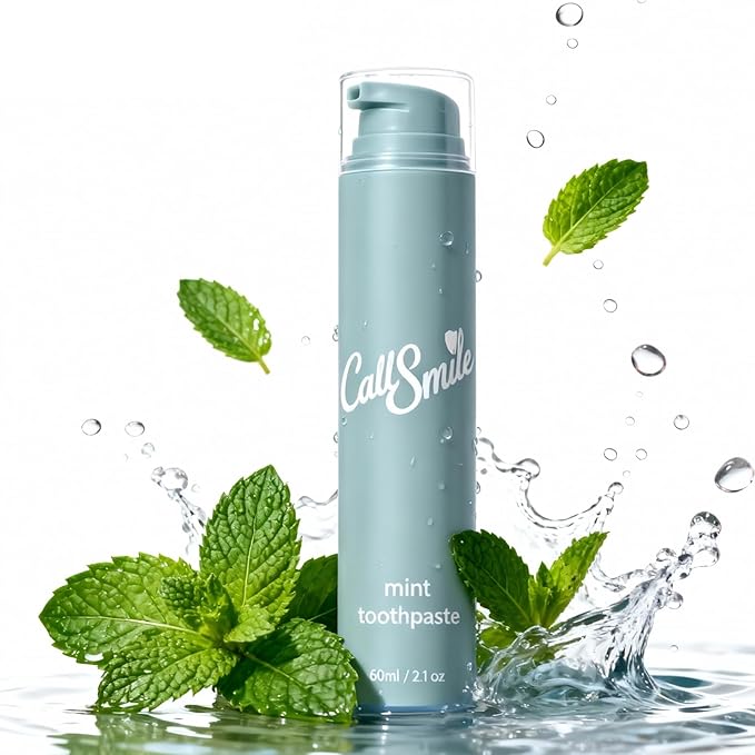 CALLSMILE Fluoride-Free Toothpaste, Easy-Press Pump, 60g - Fruity Flavors, No SLS, Non-Toxic, No Sweeteners, for Adults & Kids, Gentle for Sensitive Teeth, Mint-Flavored, Valentine's Day Gifts