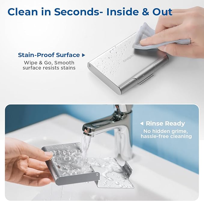 Aluminum Retainer Case for Invisalign Aligners, Partial Mouth Guard Case Denture Retainer Container Case Holder with Vent Holes, Slim Orthodontic Aligner Case for Traveling-1 Pack