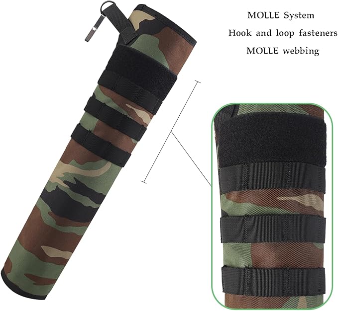 KRATARC Archery Lightweight Back Arrow Quiver Dual Use Foldable Compact Hip Arrows Bag with Molle System Hanged for Target Shooting-StrideForce Fitness