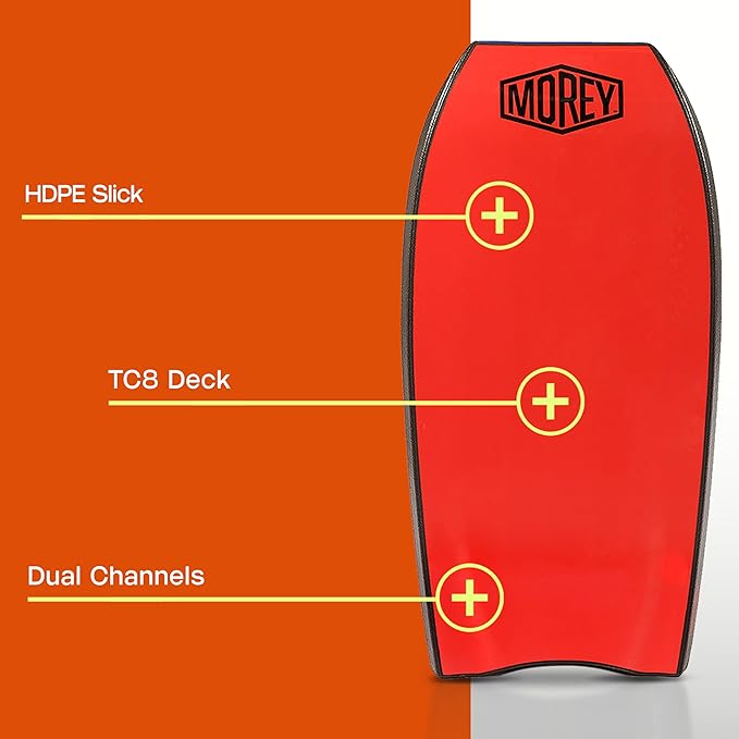 Morey Mach 7X 41.5-42.5" Bodyboard - Choose Size and Color (Blue/Red, 41.5")-StrideForce Fitness