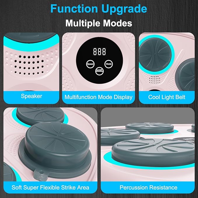 2025 New Model Smart Music Boxing Machine for Adults and Kids, Training Machine with LED Electronic Wall Mounted, Home Indoor Workout Equipment with Premium Boxing Gloves-StrideForce Fitness