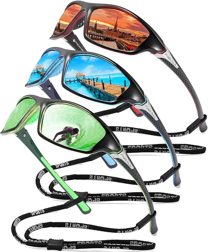 FAGUMA Sports Polarized Sunglasses For Men Cycling Driving Fishing UV400 Protection-StrideForce Fitness