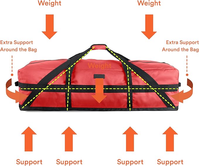 Fitdom 106L 45" Heavy Duty Extra Large Duffle with Upgrade Zipper, Durable & Water Resistant. Perfect as Camping Travel Storage Tent Storage Sports Equipment Bag For Coaches & More-StrideForce Fitness