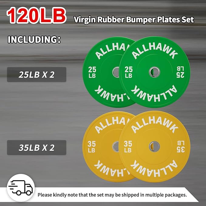 Colored Olympic Weight Plates, 2-inch Rubber Bumper Plate Set for Home Gym Barbell Weight Lifting and Strength Training-StrideForce Fitness