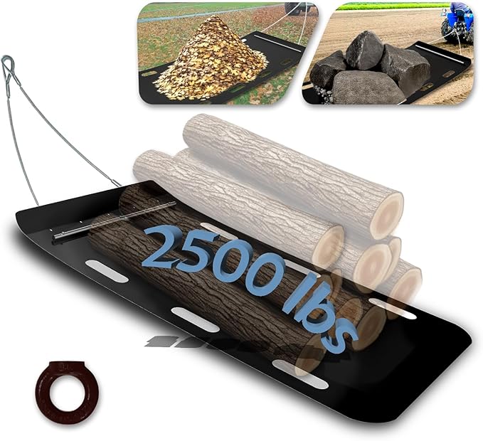 Yard Drag Sled, 1/8" Thickened HDPE, Upgraded Heavy Yard Drag Sled, Suitable for Hauling Various Heavy Items,Yard Debris,Lumber, Construction Materials-StrideForce Fitness