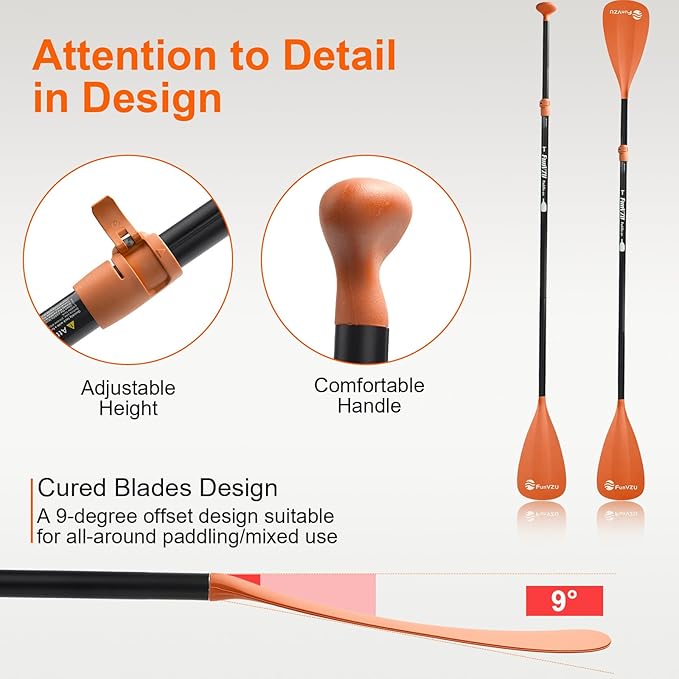 SUP Paddle, Stand Up Paddle Board Paddle Lightweight Adjustable 4-Piece Aluminium Kayak Paddles, Unique Lock Design Floating Alloy Shaft Paddle for Paddle Board-StrideForce Fitness