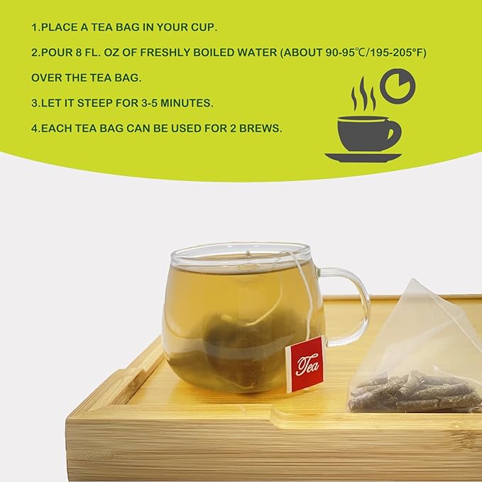 Samcci - Mullein Tea Bags, 20 Teabags, 3g/bag, 100% Pure Mullein Tea Bags for Lungs Cleanse, Natural Herbal Tea Bags, Caffeine Free & No Additives Mullein Leaf Tea for Detox & Respiratory Support-StrideForce Fitness