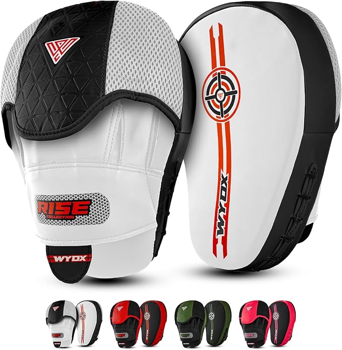 WYOX Curved Boxing Punch Mitts – Boxing Pads Training Set, Punching Mitts for Adults, Kickboxing Pads, Muay Thai Pads, Karate Pads, MMA Training Equipment, Martial Arts Focus Pads-StrideForce Fitness