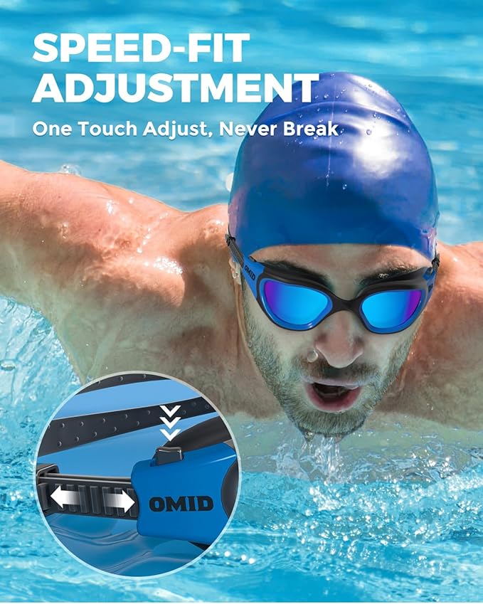 OMID Swim Goggles, P2 Polarized Swimming Goggles for Men Anti-fog Goggles Swimming for Adult Women-StrideForce Fitness