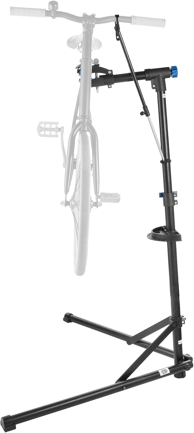 Pro Stand Plus Bike Rack - Heavy-Duty Telescoping Bicycle Stand with Tool Tray, Rotating Clamps, and Adjustable Handlebar Rod by RAD Cycle (Black)-StrideForce Fitness