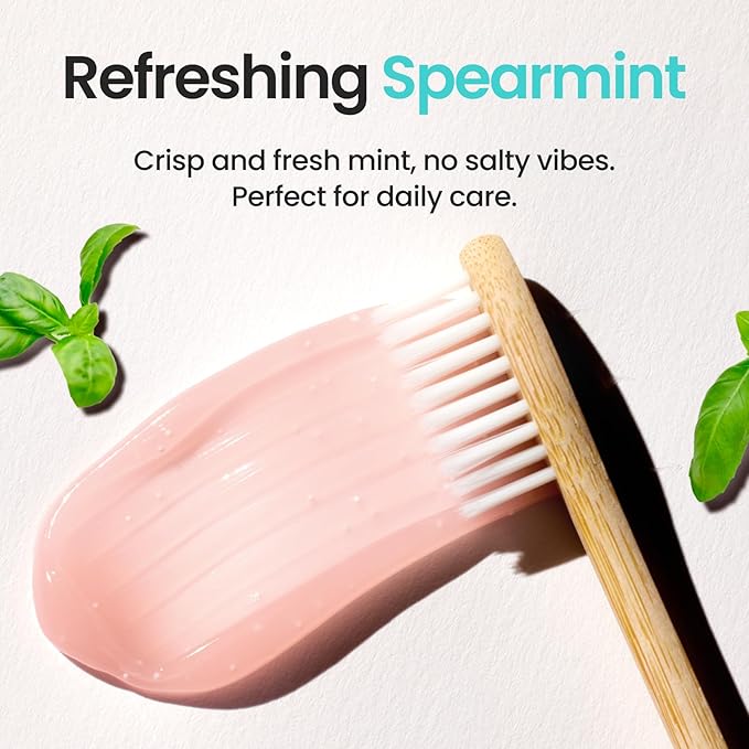 HIMALAYA PINKSALT Fluoride Free Hydroxyapatite Toothpaste with Niacinamide, Helps Remineralize, Appropriate for Sensitive Teeth, Teeth Whitening - for Adult, Kids Oral Care - Spearmint Flavor, 3.9 oz