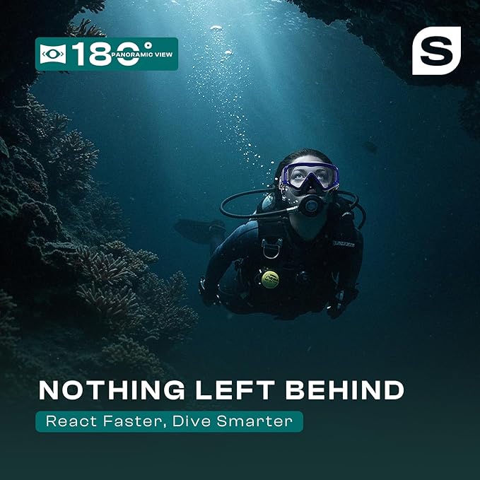 Pano 3 Scuba Diving Mask, Tempered Glass Snorkel Mask Three-Window Scuba Mask No-Leak Dive Mask Silicone Skirt Diving Mask for Snorkeling and Scuba Use-StrideForce Fitness