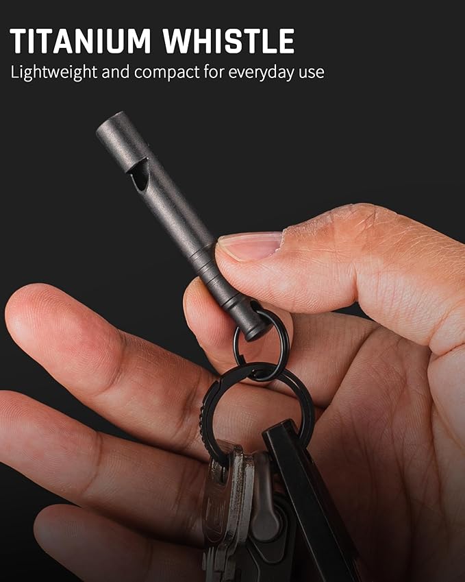 TISUR Titanium Emergency Whistle,120db Safety Whistle with Lanyard,Outdoor Survival Small Whistle for Life Saving,Hiking,Pets Training,Coach Sports-StrideForce Fitness