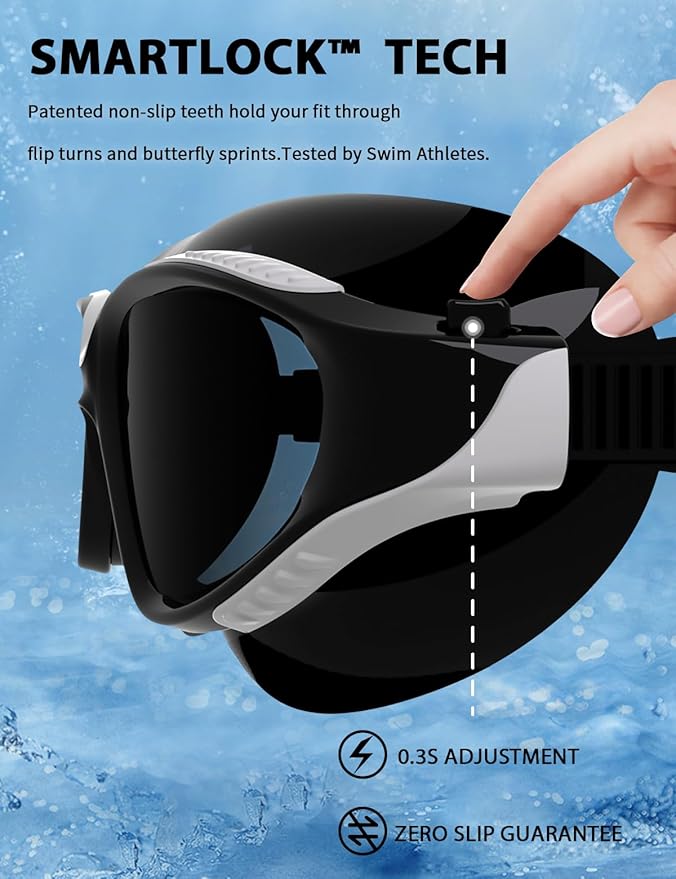 180°Panoramic Swim Goggles Adult, Ultra-Comfort Liquid Silicone Anti-Fog/UV Pool & Outdoor Women Men Youth-StrideForce Fitness