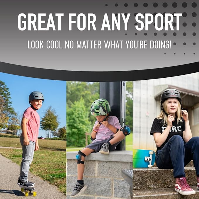 Flybar Bike Helmet- Multi Sport Dual Certified Adjustable Dial, Lightweight Skateboard Helmet, Roller Skating, Pogo, Electric Scooter, Snowboard, Boys and Girls Kids- Adults Helmets-StrideForce Fitness