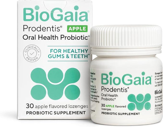 BioGaia Prodentis | Oral Probiotics | Promotes Healthy Gums & Teeth | Defends Against Bad Breath & Dental Problems | Improves Oral Health | Apple Flavored Dental Probiotic Lozenge