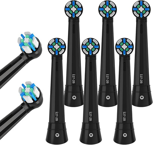 8 Pack IO Replacement Brush Heads Compatible with Oral B iO 2/3/4/5/6/7/8/9/10/Deep Clean Series Electric Toothbrushes, IO Brush Head for Teeth Cleaning (Black)