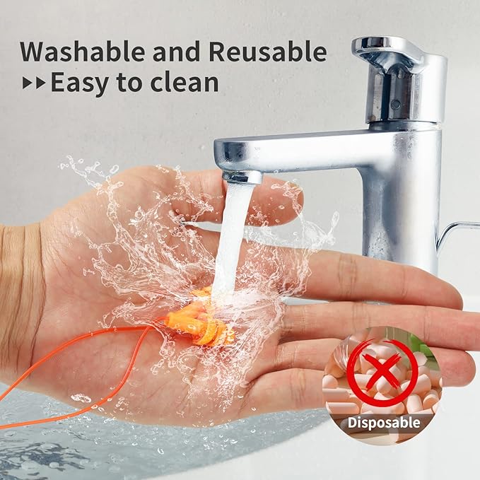 Ear Plugs for Swimming, Soft Ear Plugs for Sleeping Noise Cancelling, Reusable Ear Plugs for Noise Reduction, Ear Protection, Silicone Earplugs for Swimming, Sleeping, Snoring, Work, Concerts, 6 Pairs-StrideForce Fitness