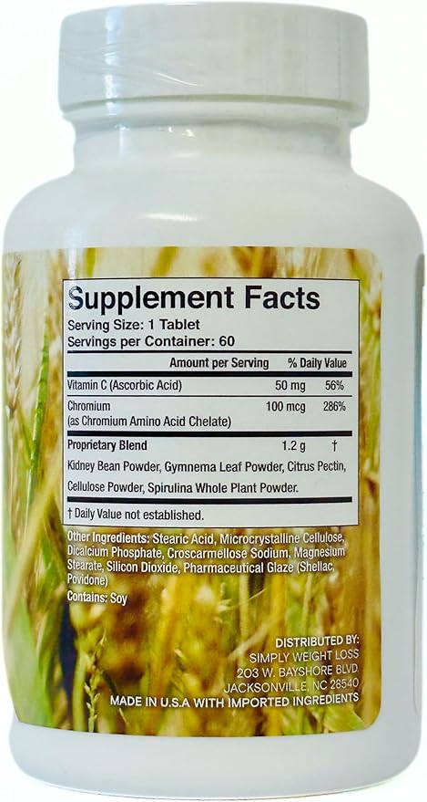 Simply Carbo Block| Blocks Carbohydrates and Sugars| Increase Metabolism| Promotes Weight Loss| 60 Count, Herbal Proprietary Blend - Gymnema Leaf, Chromium, Kidney Bean, Spirulina, Vitamin C-StrideForce Fitness